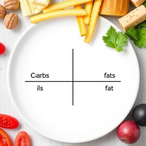 A visual representation of macronutrient ratios, showing the balance of carbohydrates, proteins, and fats in a healthy diet